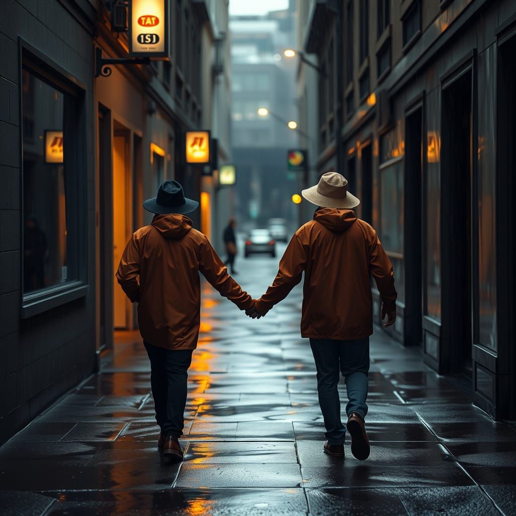 Couple Running in Heavy Rain: Professional Photography