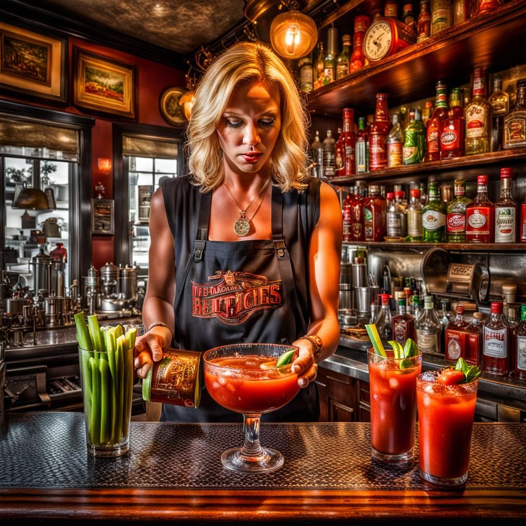 Hyperdetailed Bloody Mary Cocktail by Blonde Bartender