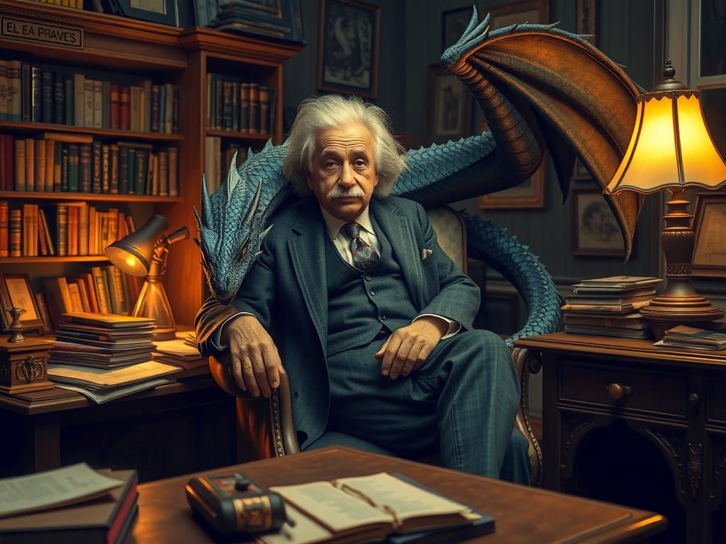 Albert Einstein and his Pet