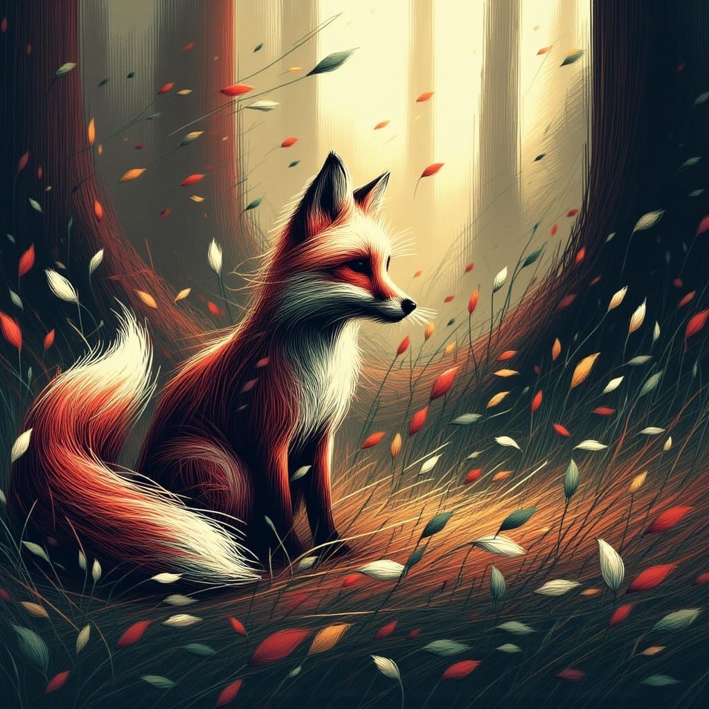 Dark Whispers in the Forest: A Fox's Contemplation