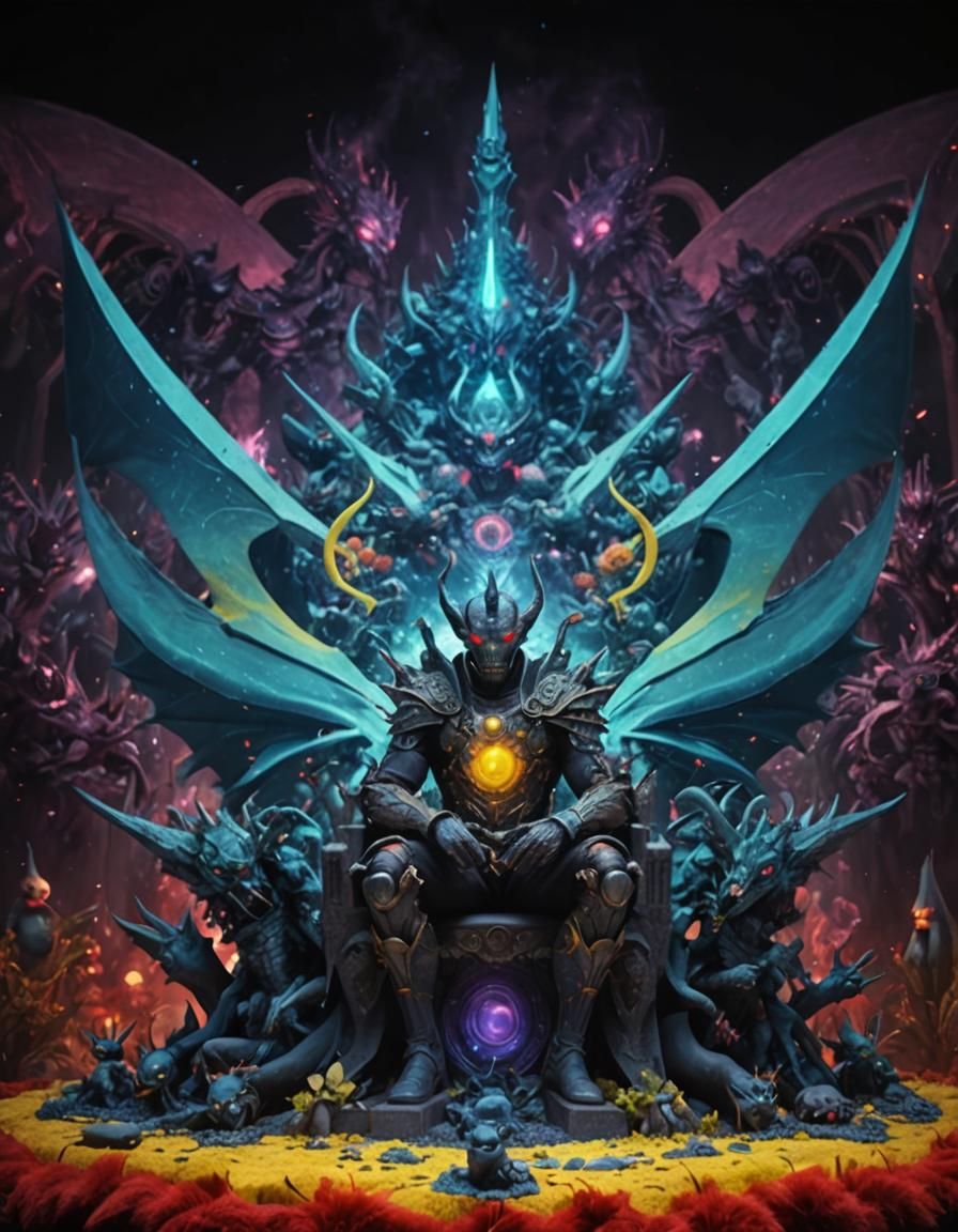 Demon King on Cosmic Altar with Minions