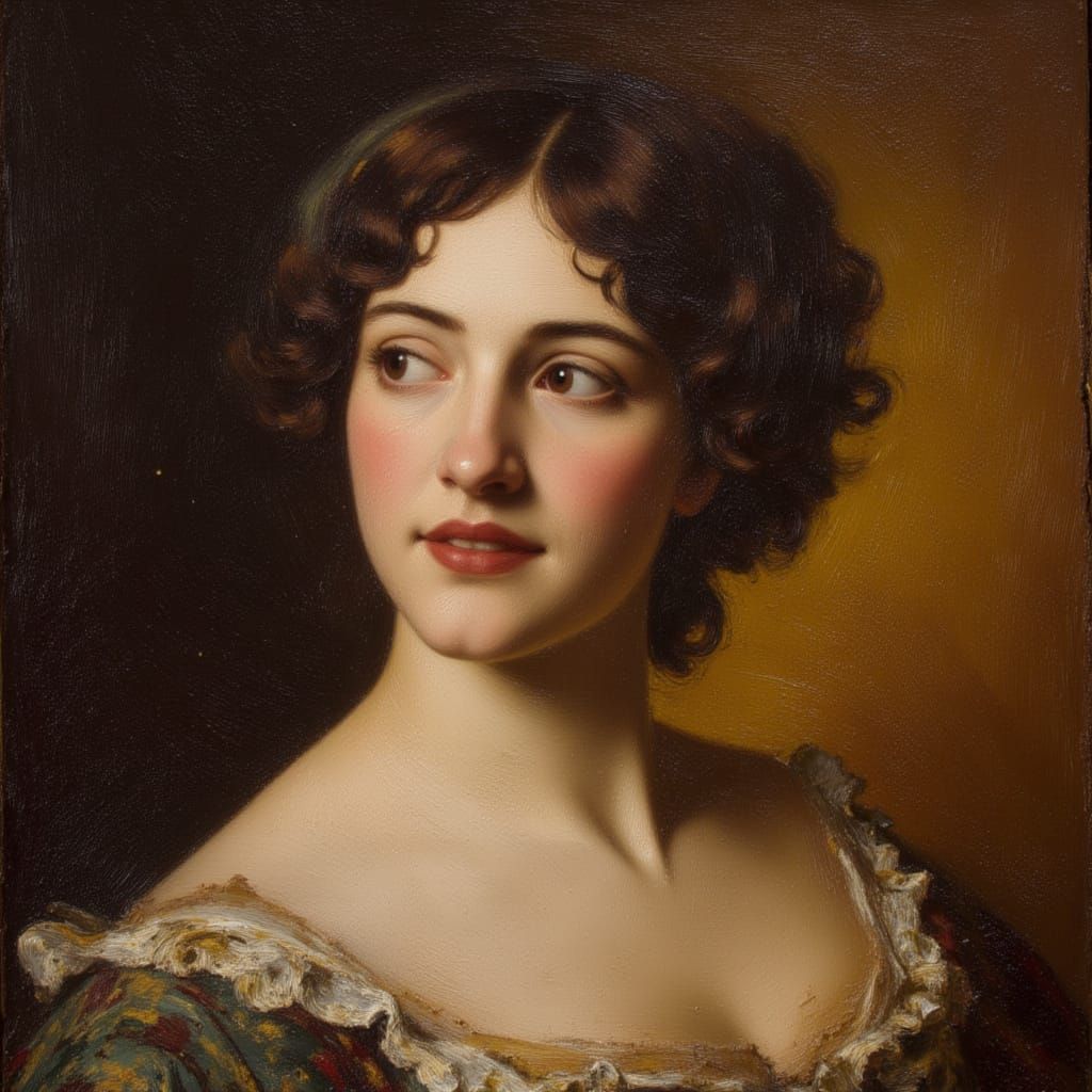 Baroque Portrait of a Lady in Oil Paint