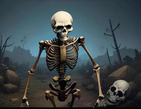 Skeleton Delivers Scornful Rebuke in Comic Art Style