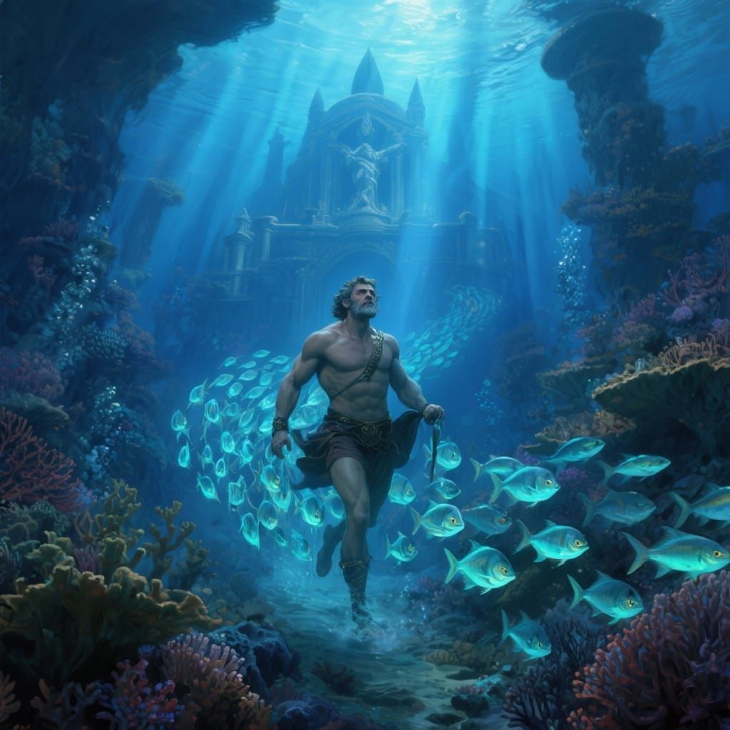 Theseus Underwater Journey Led by Bioluminescent Fish