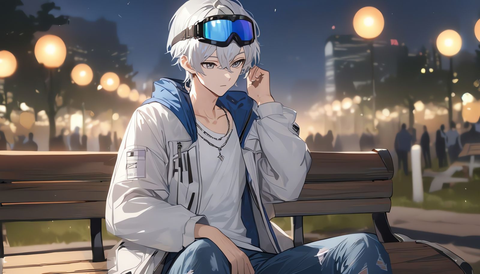 Enigmatic Youth Under Starry City Skies