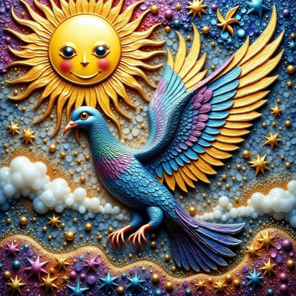 Pigeon under a happy sun