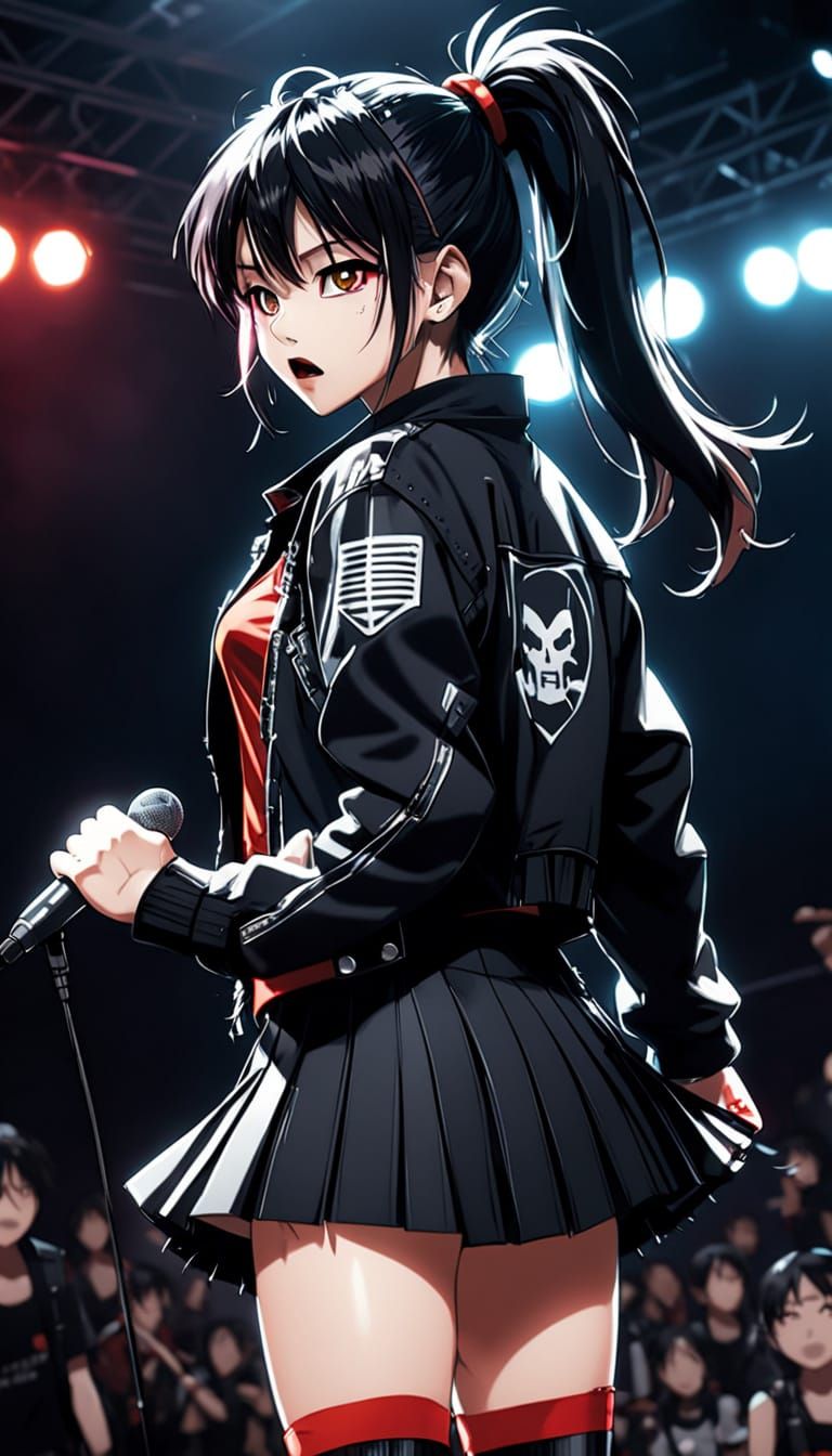 Futuristic J-Metal Idol in Anime Style