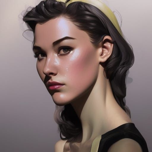 Retro Banana Portrait in Art Nouveau Style