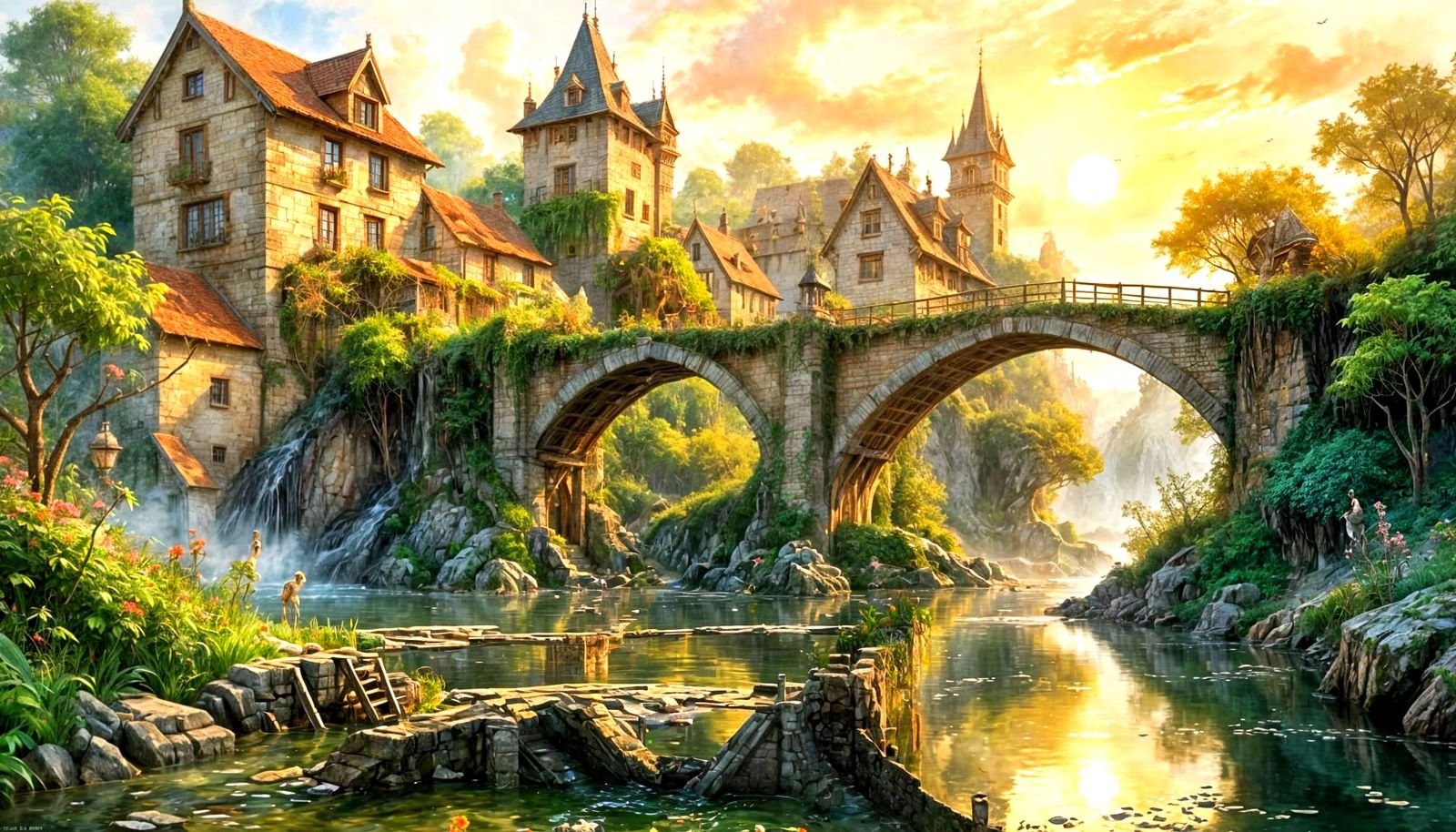 Medieval Village Connects to Mysterious Ruin via Watercolor ...