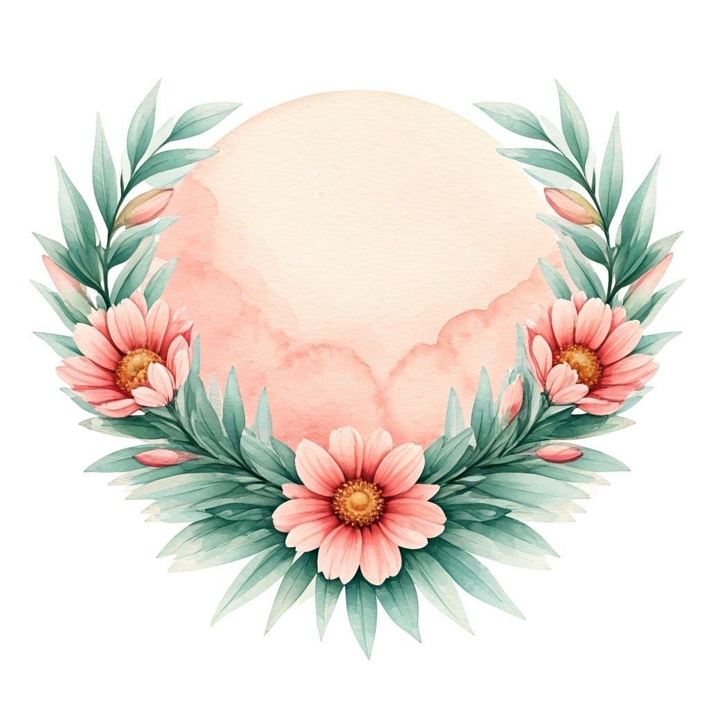 Watercolor Vignette of a Peaceful Meadow