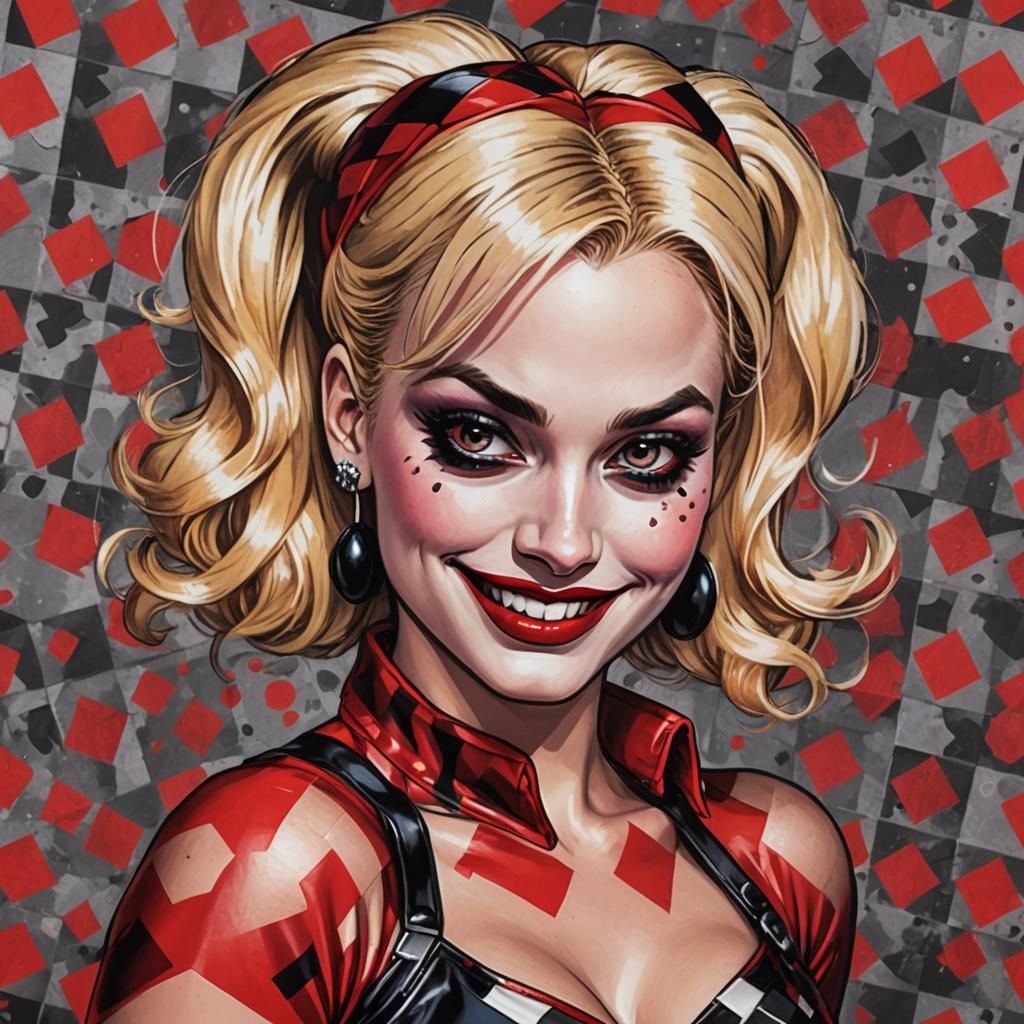 Harley Quinn Pop Art Pin-Up Portrait