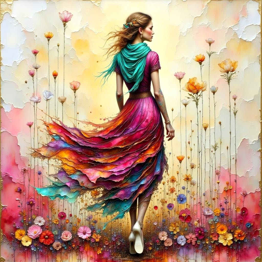 Colorful Impasto Painting with Volumetric Texture