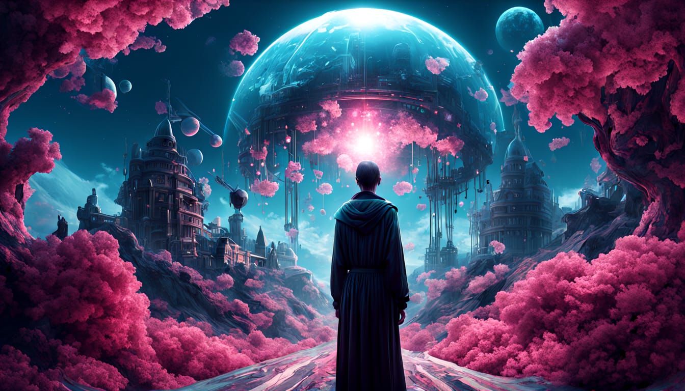 Digital Goddess of Earth in Cyberpunk Splendor