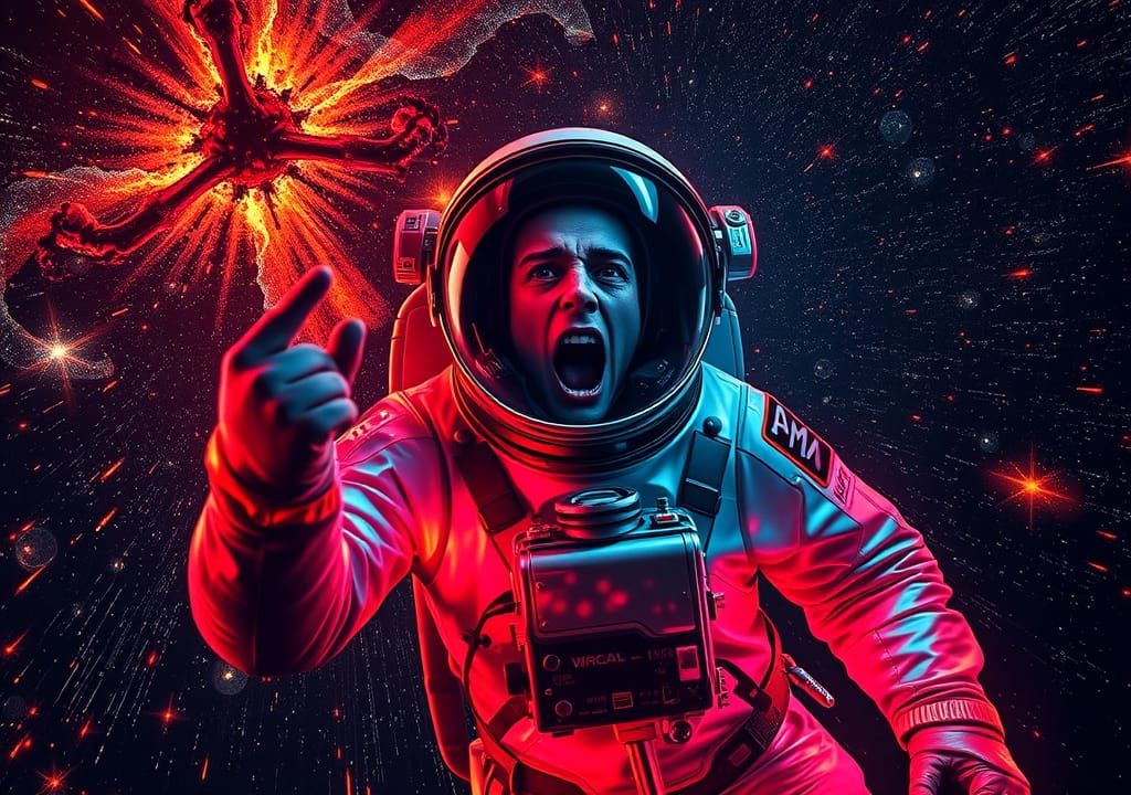 Screaming Astronaut in Space: Sci-Fi Comic Art