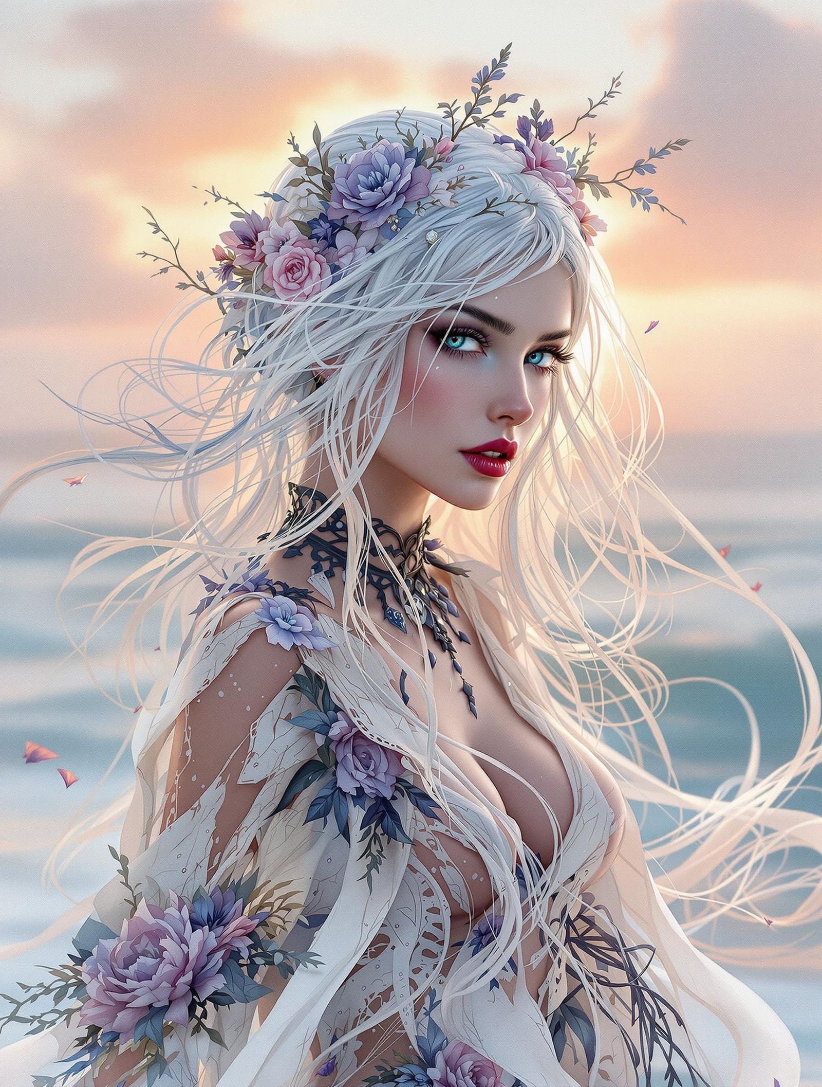 Ethereal Fantasy Pirate in Sunset Summerscape