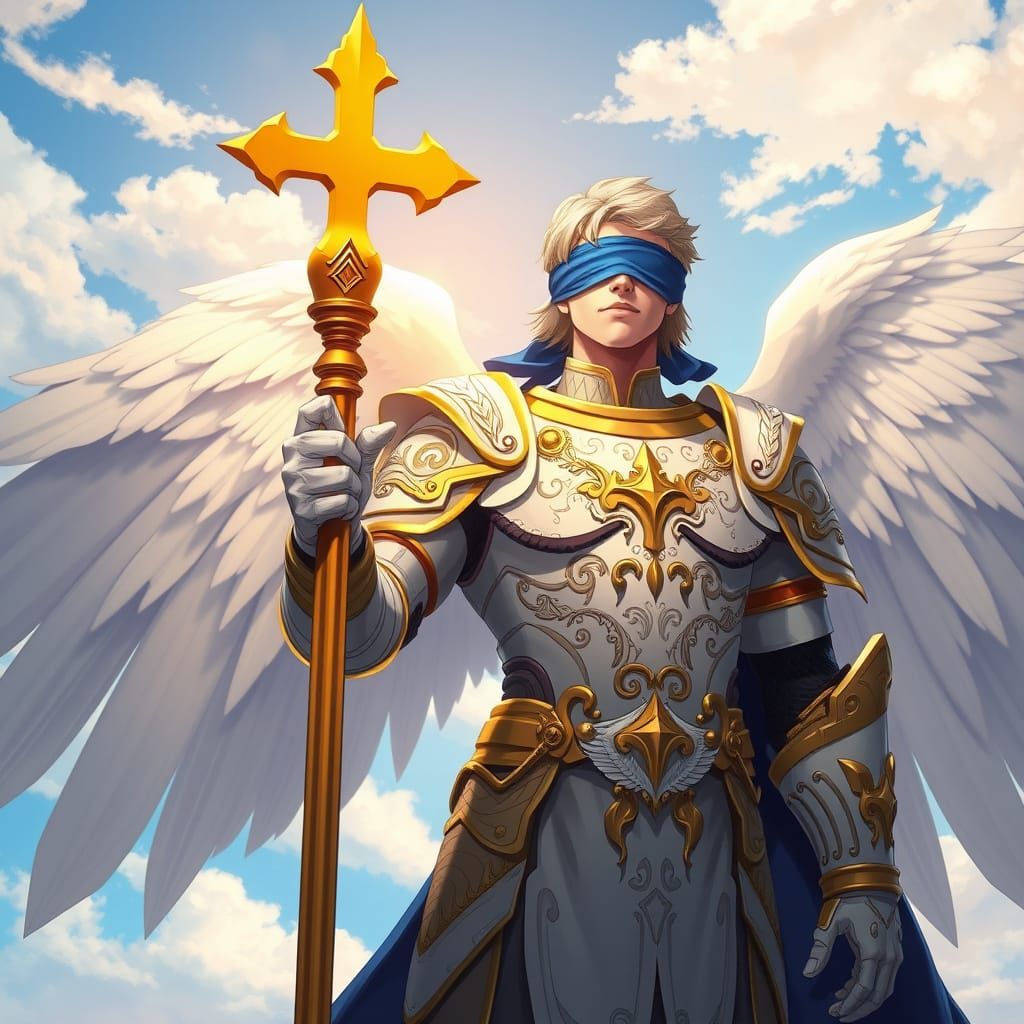 Heroic Angelic Warrior in Ornate Armor