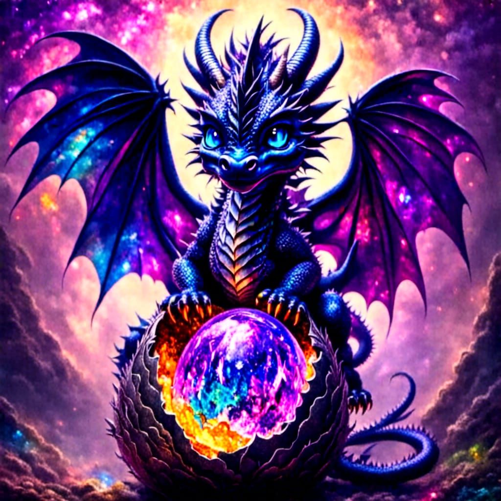 Vibrant Dragon Hatchling Emerges from Egg