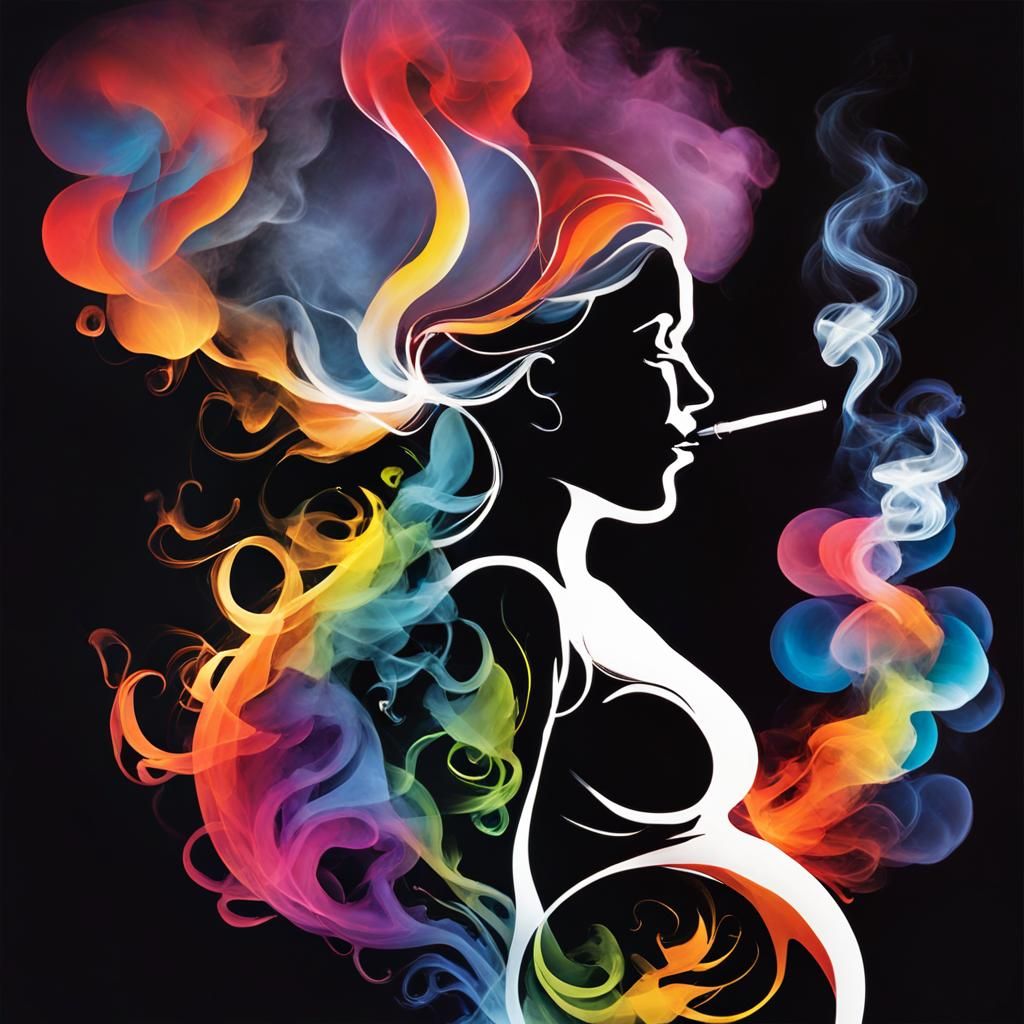 Smoking hurts the baby! - Smoking woman & womb