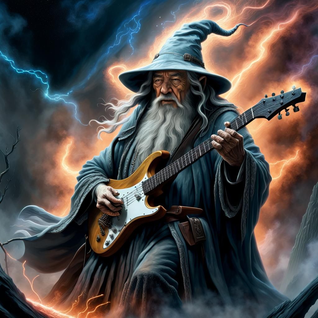 Gandalf Rocks the Galaxy: Electric Guitar Masterpiece