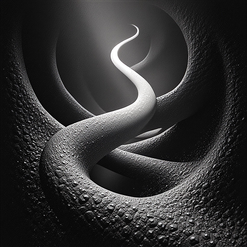 Abstract Black and White Geometry with 3D Lighting