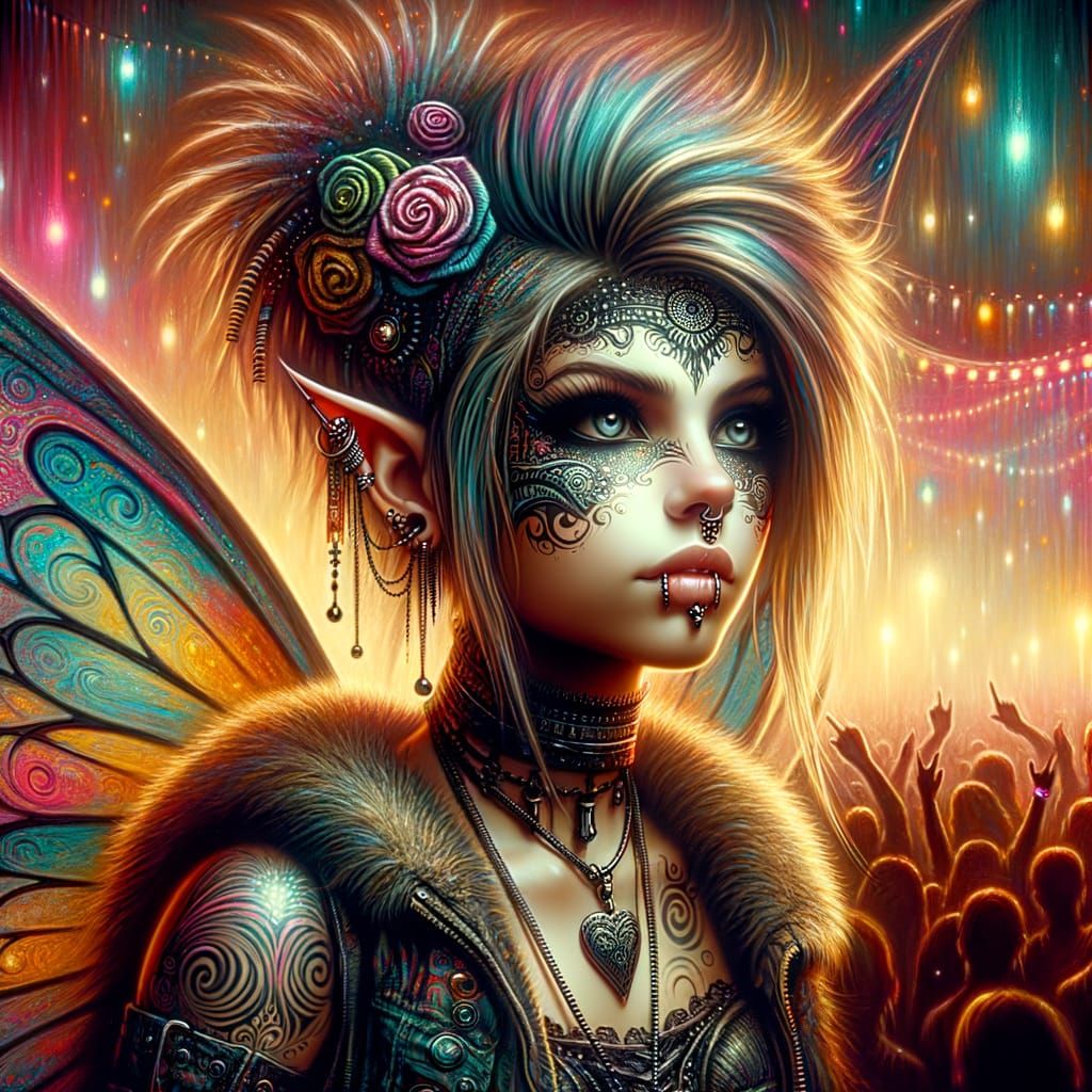Gothic Punk Pixie Fairy at Music Festival