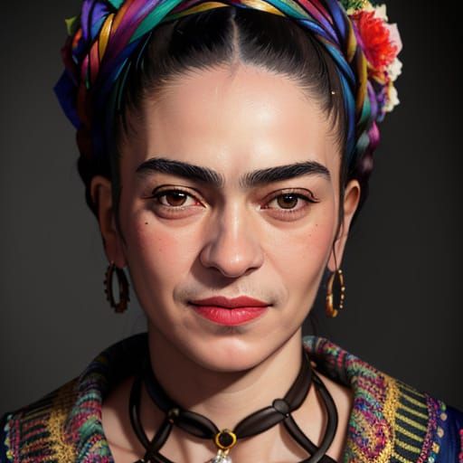 Smiling Frida Kahlo LinkedIn Portrait