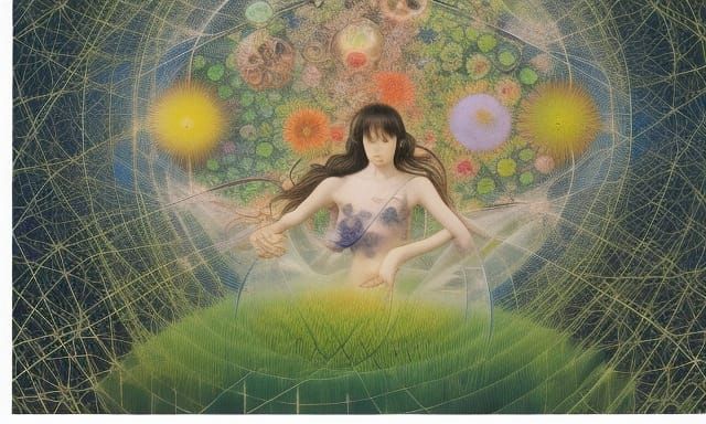 Surreal Stargazing Platform Trapped in Mycelium Network