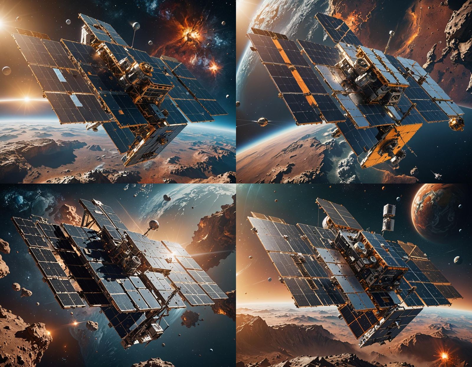 Tenager 1 Satellite Orbiting Earth: Detailed Matte Painting
