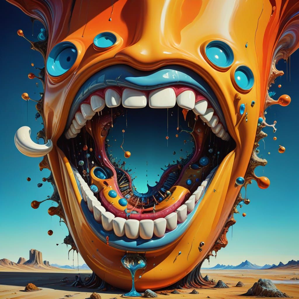 Surreal Mouth With Funny Shapes and Figures