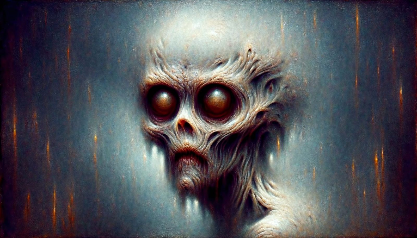 Ethereal Nightmare Portrait in Distressed Oil