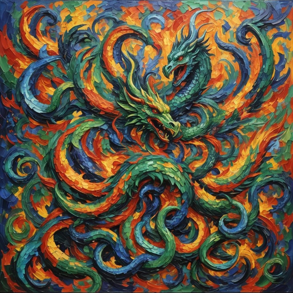 Tiamat in Expressionist Neo-Impressionism Style