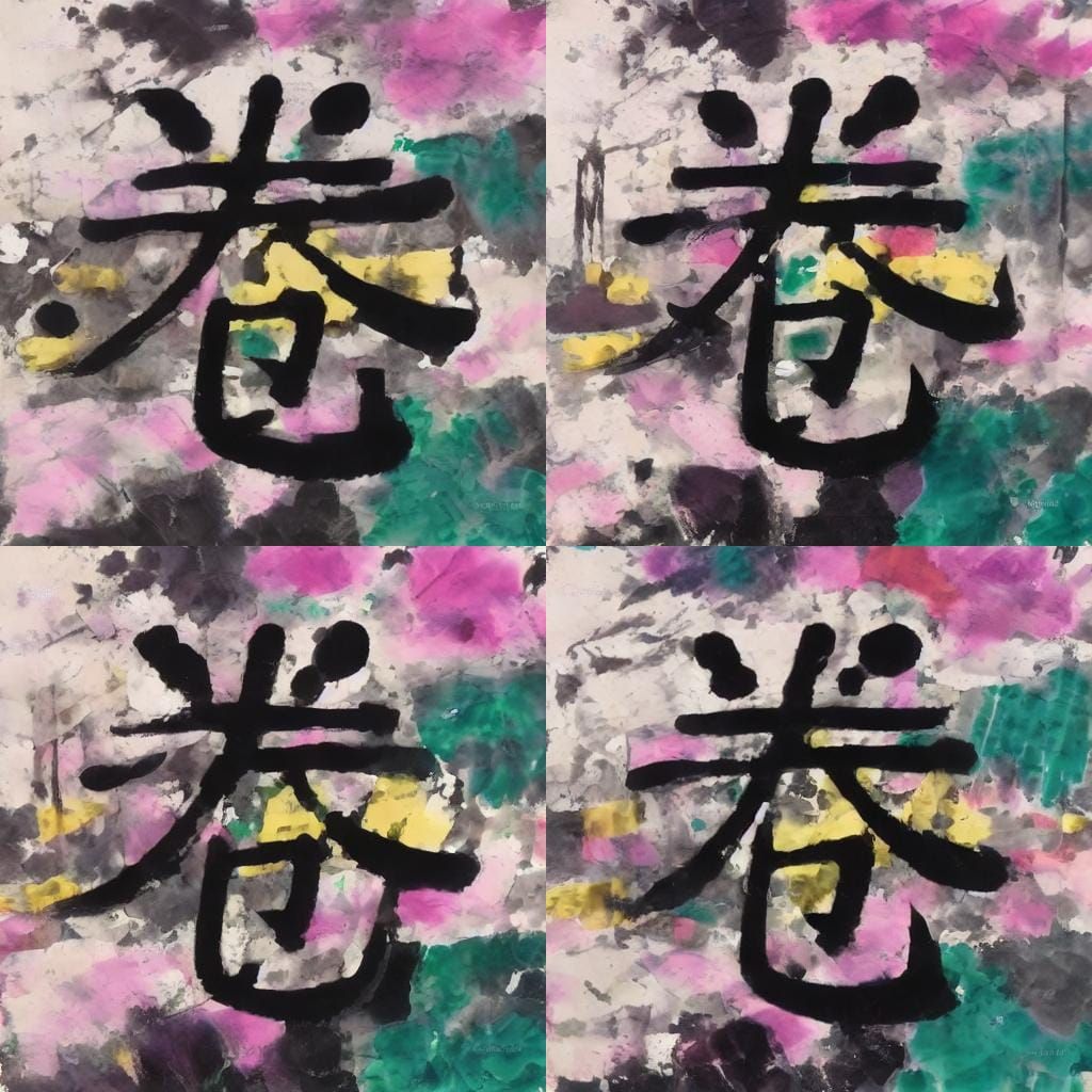 Colorful Abstract Calligraphy Painting Background