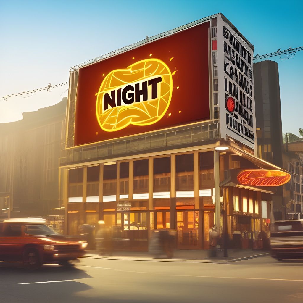 Billboard with the text "Night cafe".