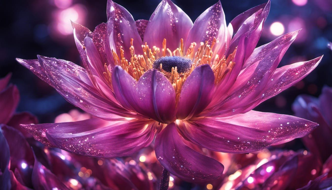 Glittering Fantasy Flower with Fairy Lights