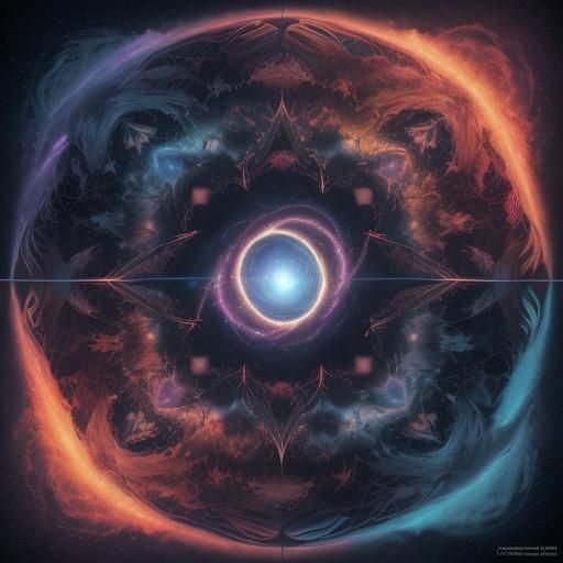 Cosmic Symphony: Universe's Birth in Abstract Art