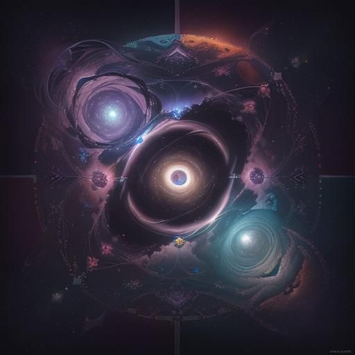 Cosmic Symphony: Universe's Birth in Rainbow Colors