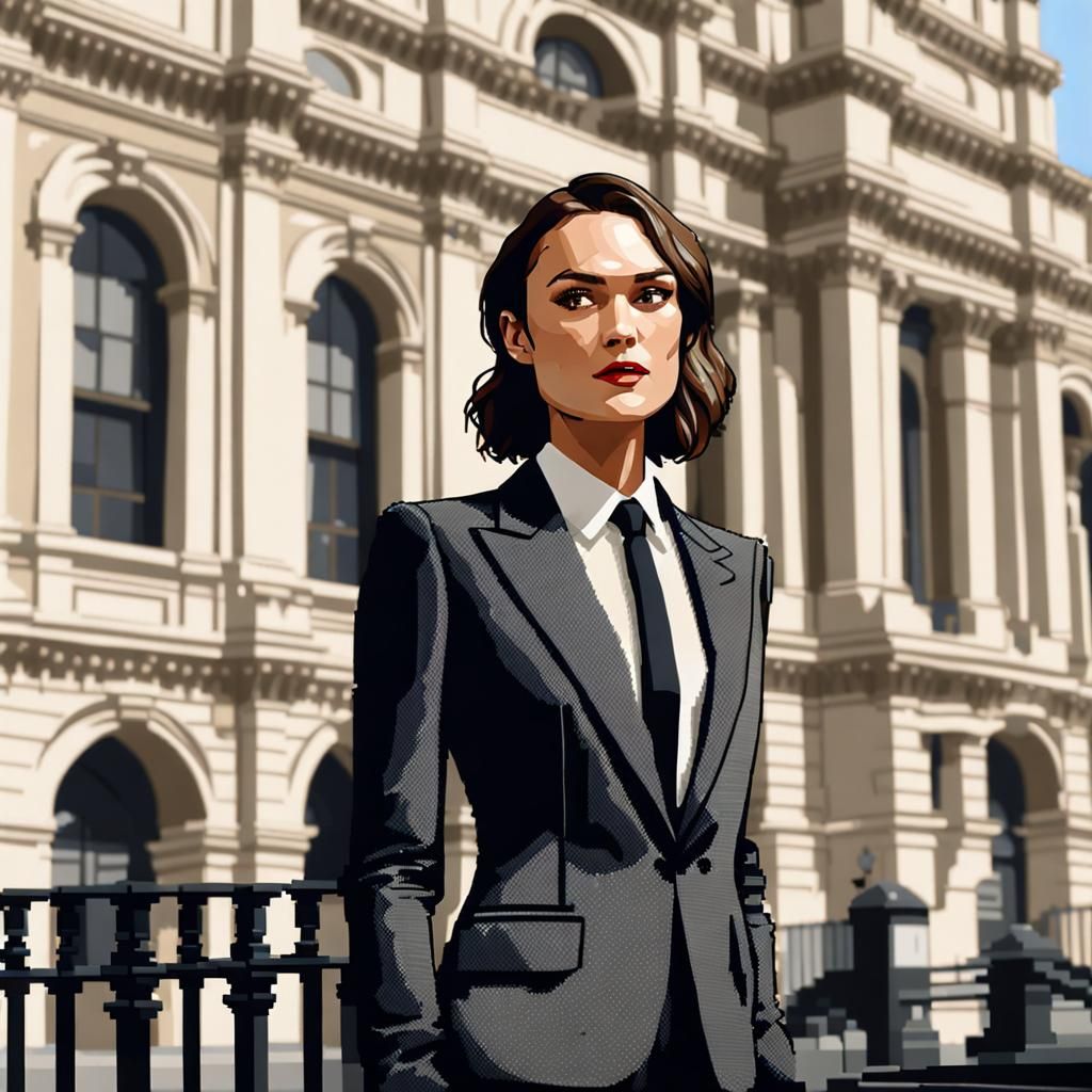 Keira Knightley in 8-bit Pixel Art with Suit