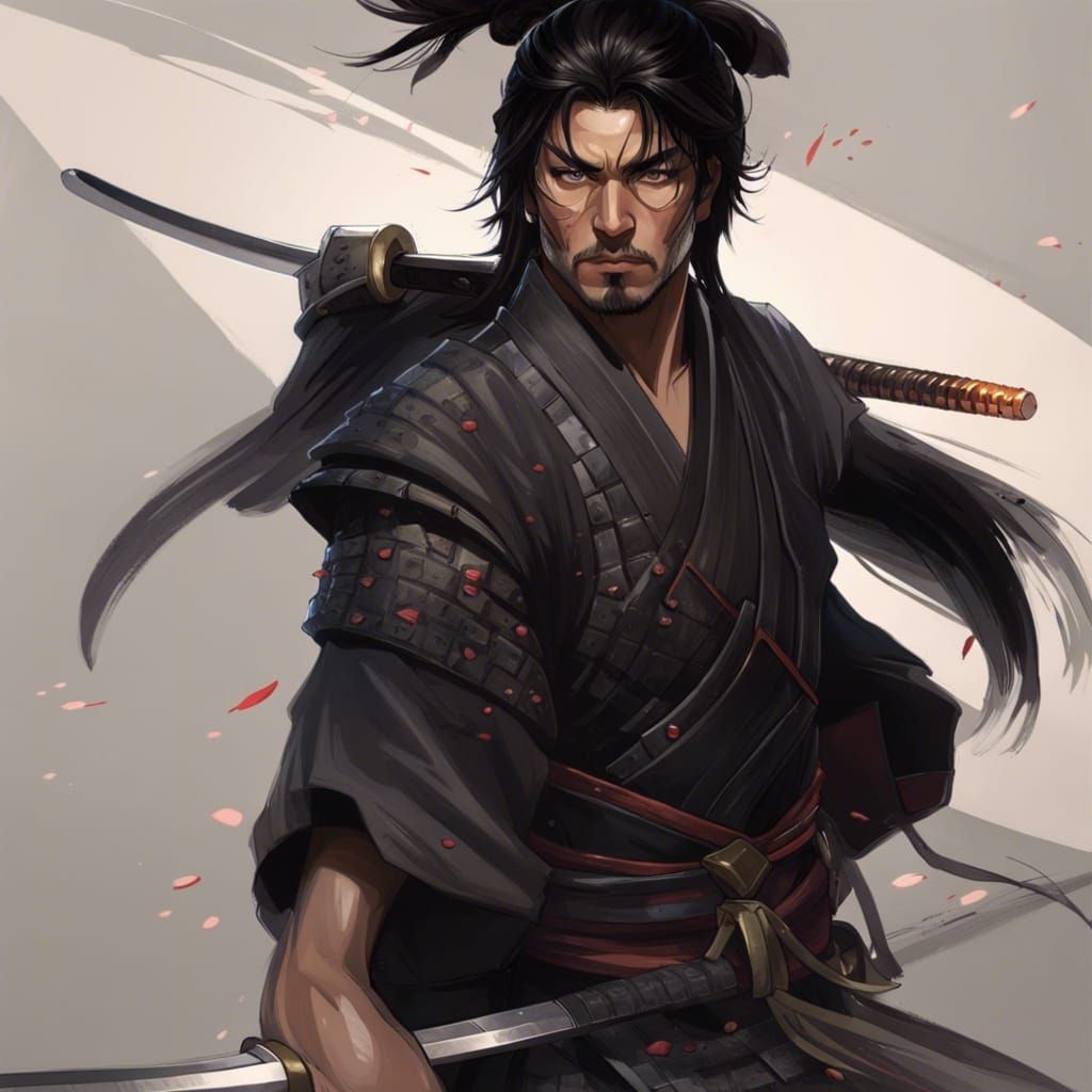 Samurai Ninja Portrait with Dynamic Lighting
