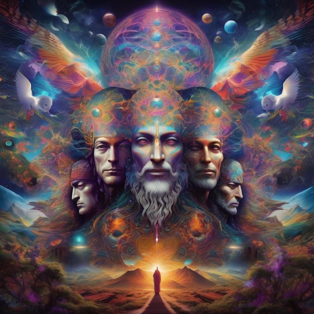 Surreal Ascended Masters in Magic Realism Style