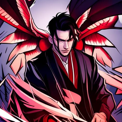 Detailed Portrait of a Male Japanese Tengu