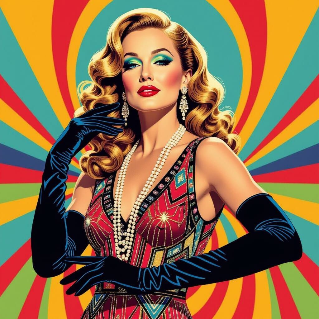 Glamorous Portrait in Art Deco Style