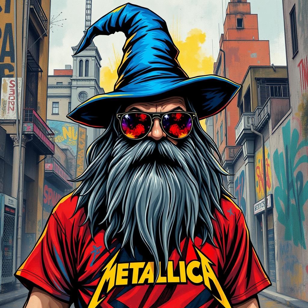 A wizard with long beard