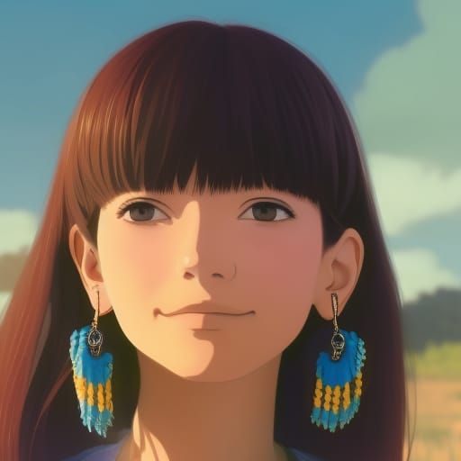 Anime Girl Portrait in Studio Ghibli Style