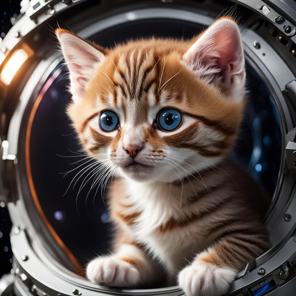 Baby Kitten in Space: Professional Portrait