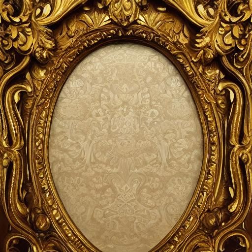 Baroque Classical Album Cover with Golden Frame