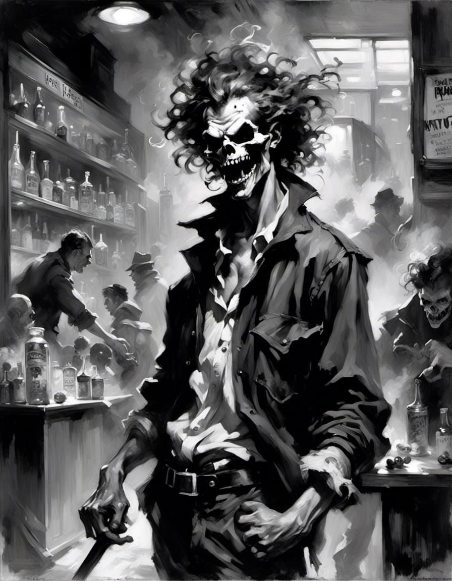 Ruthless Gang Member's Gritty Black & White Portrait