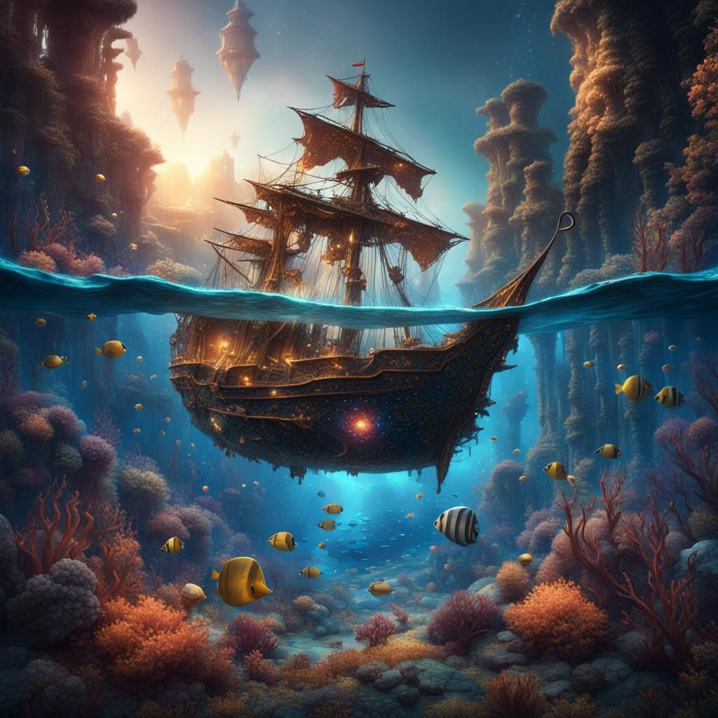 Mosaic Sea of Stars: Fantastical Underwater Art