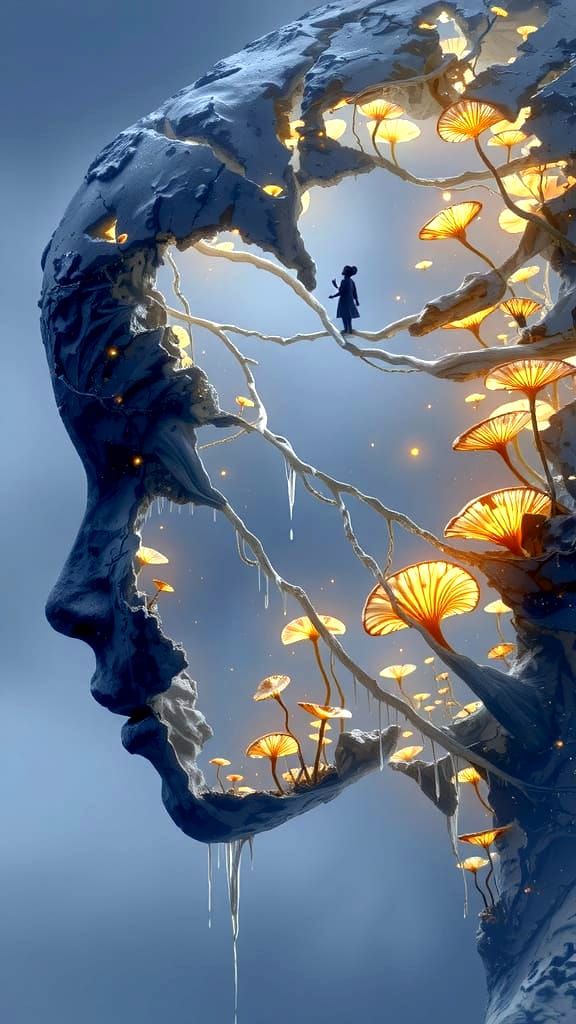 Mind Unveiled: Foggy Forest Within a Human Face