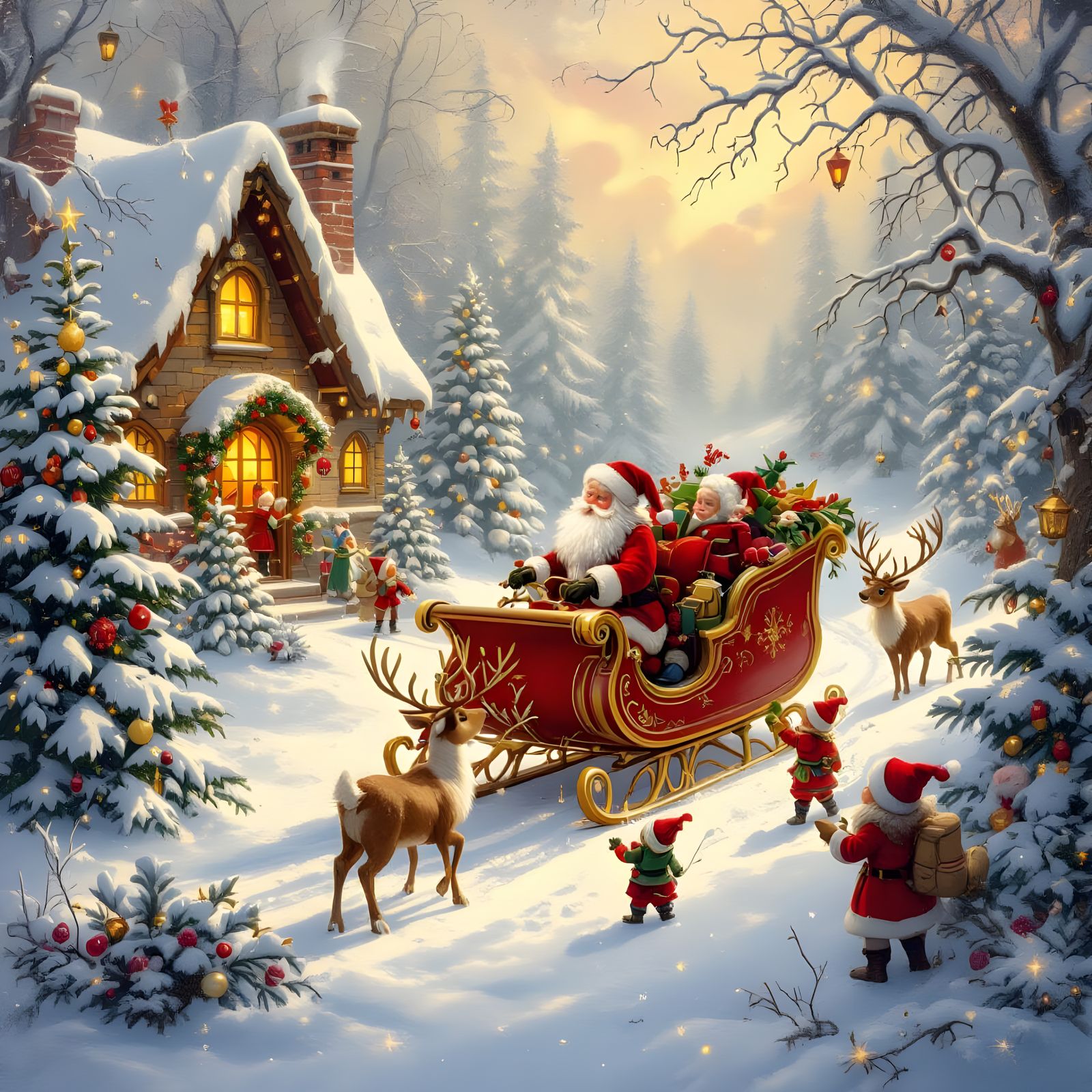 Santa's Workshop in a Whimsical Christmas Wonderland