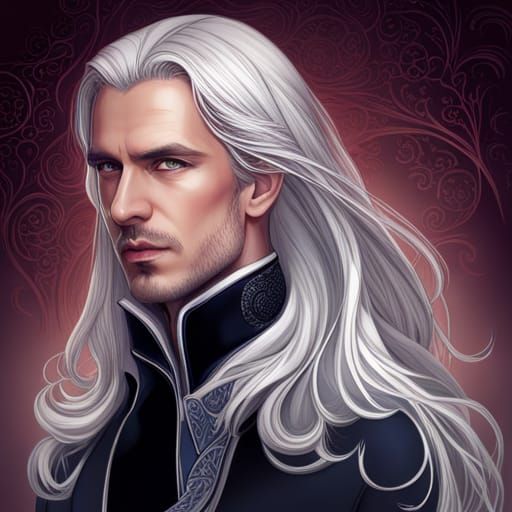 Gothic Vampire Portrait in High Romantic Style